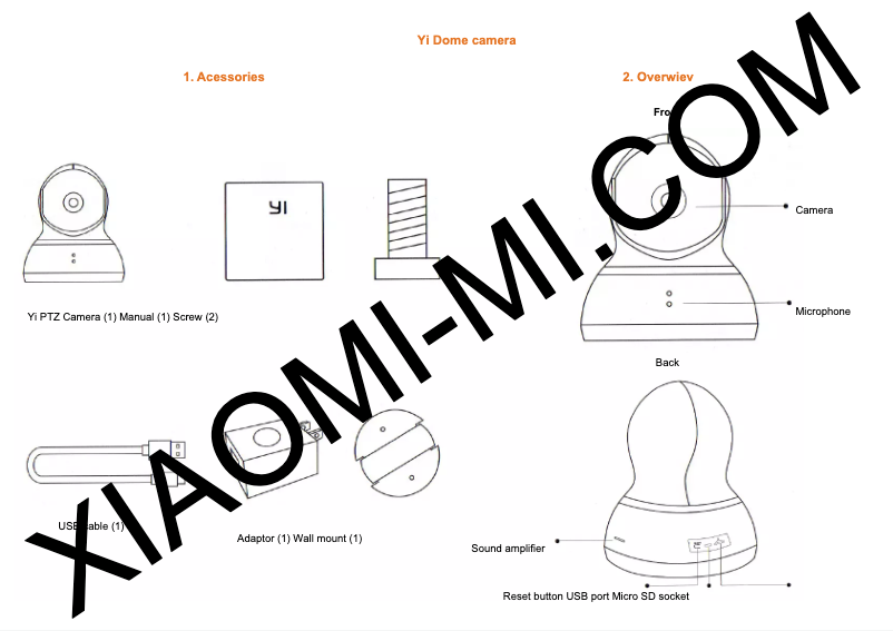 Page n°1 - Manuel utilisateur Xiaomi Yi 360° Home Camera