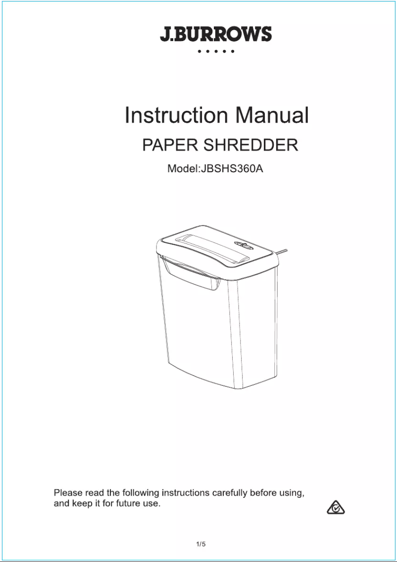 Image de la première page du manuel de l'appareil JBSHS360A