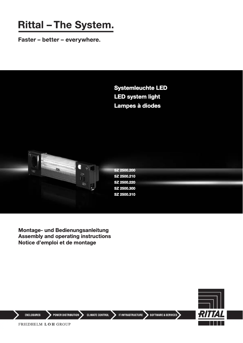 Page n°1 - Manuel utilisateur Rittal SZ 2500.210
