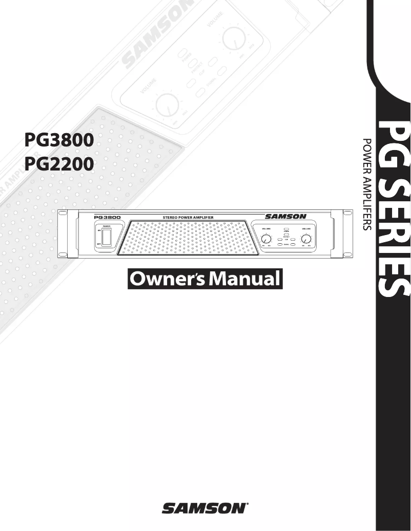 Page n°1 - Manuel utilisateur Samson PG2200