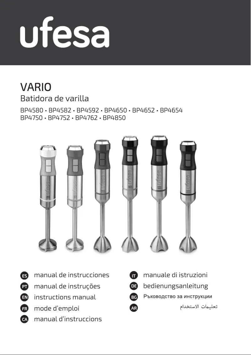 Page 1 de la notice Manuel utilisateur Ufesa Vario Titanium XL BP4750