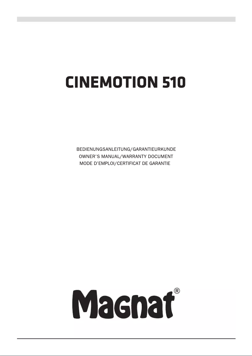 Page 1 de la notice Manuel utilisateur Magnat Cinemotion 510