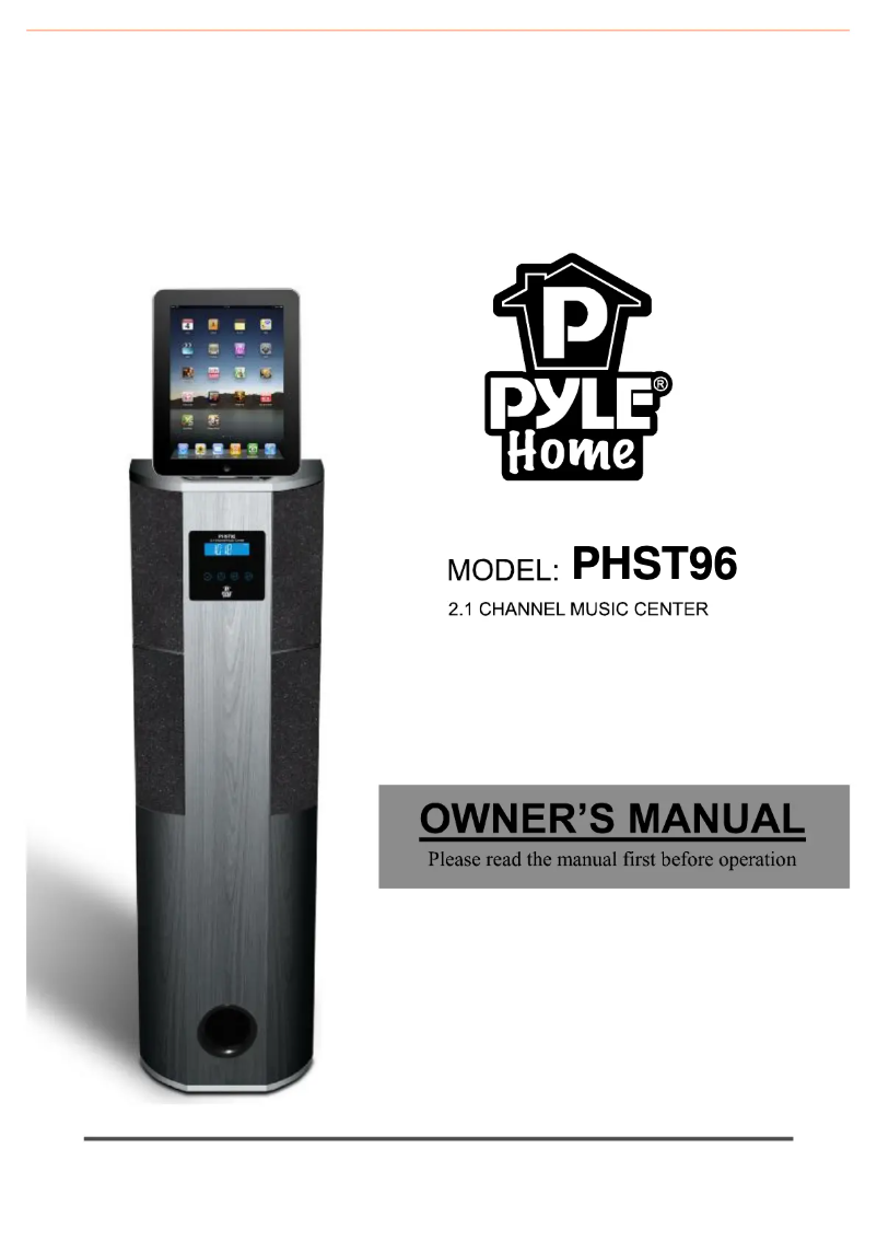 Page n°1 - Manuel utilisateur Pyle PHST96IPBK