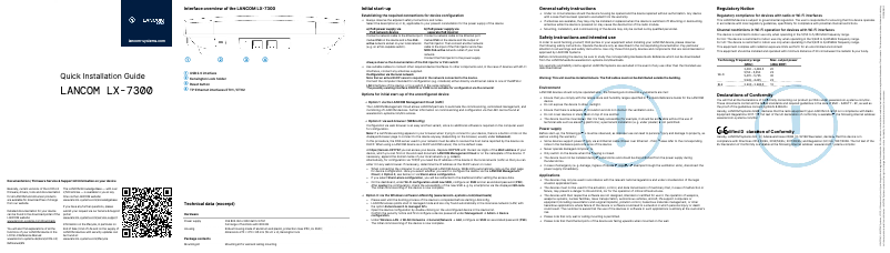 Page 1 de la notice Guide d'installation Lancom LX-7300