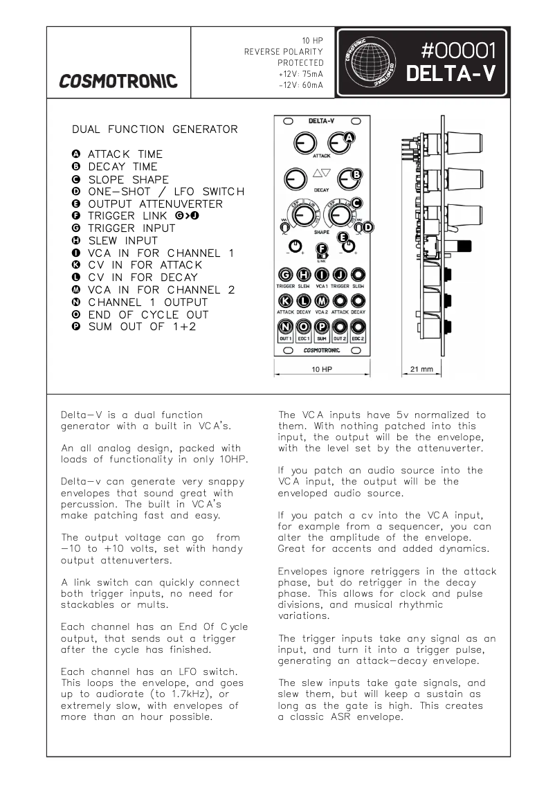 Image de la première page du manuel de l'appareil Delta-V
