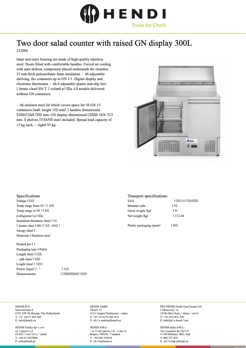 Page 1 de la notice Fiche technique Arktic 232880