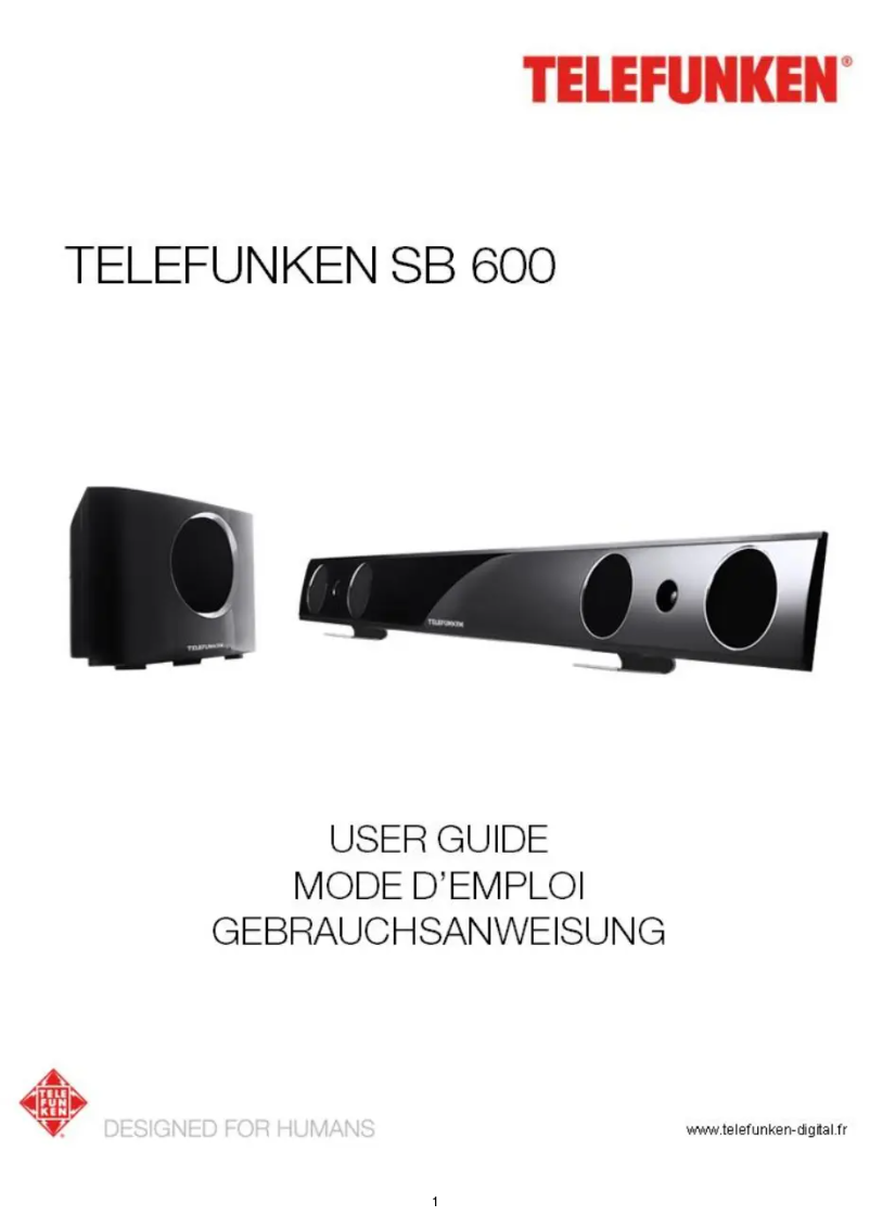 Page n°1 - Manuel utilisateur Telefunken SB 600