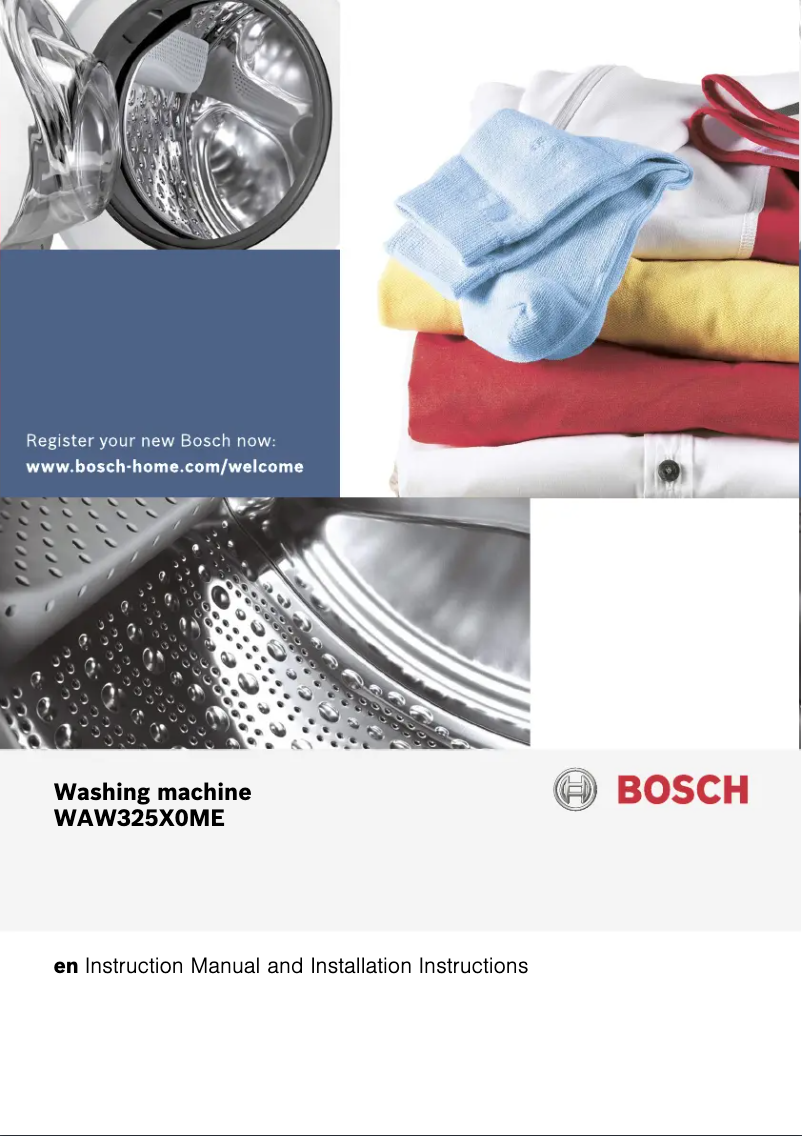 Page n°1 - Manuel utilisateur Bosch WAW32560GC