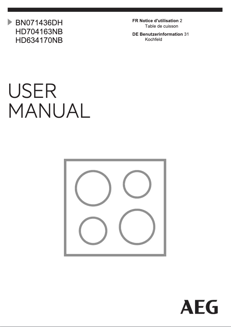 Image de la première page du manuel de l'appareil HD634170NB