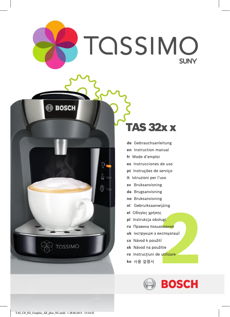 Page n°1 - Manuel utilisateur Bosch Tassimo Suny TAS3204