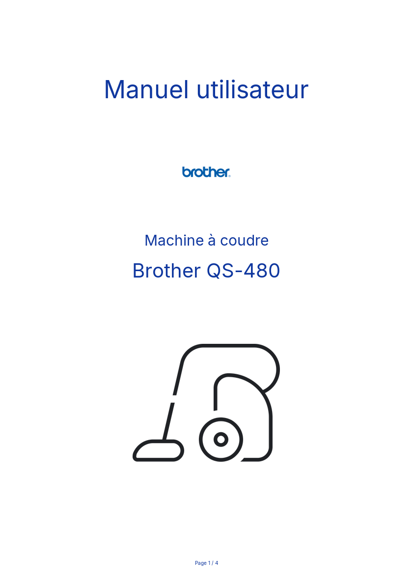 Page n°1 - Manuel utilisateur Brother QS-480