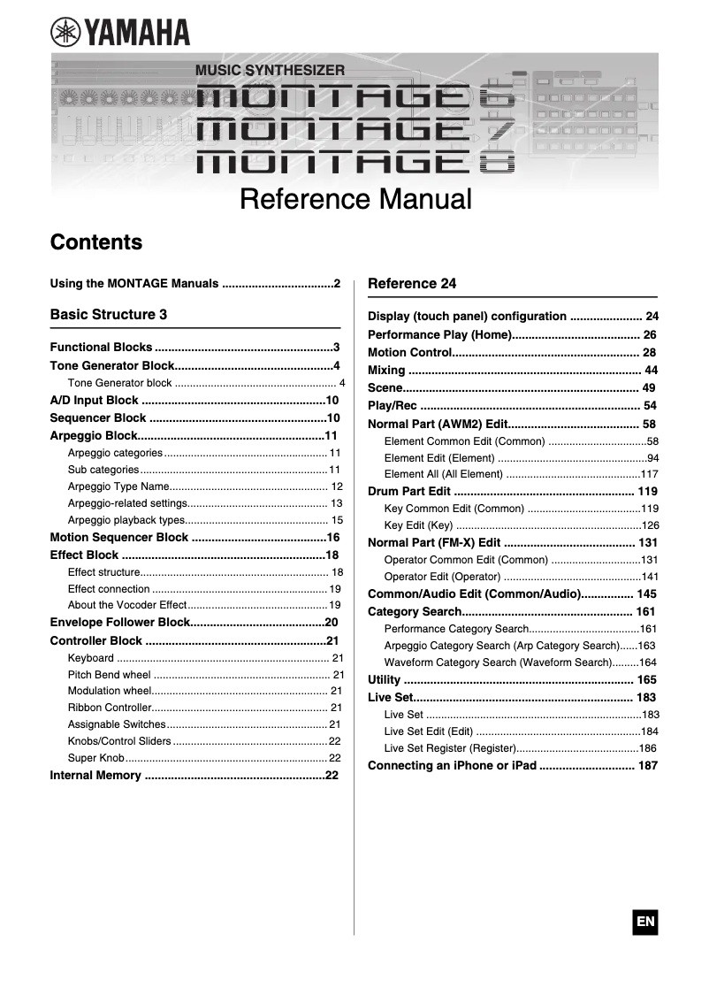 Page n°1 - Manuel utilisateur Yamaha Montage 6