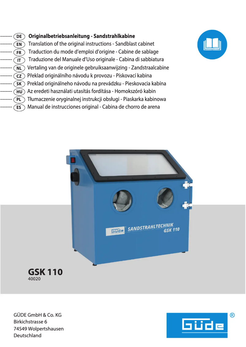 Image de la première page du manuel de l'appareil GSK 110