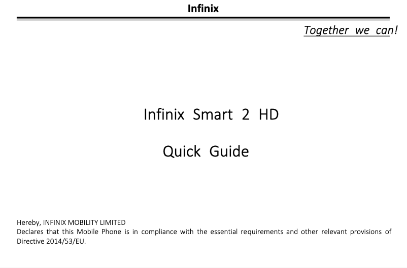 Page n°1 - Manuel utilisateur Infinix Smart 2 HD
