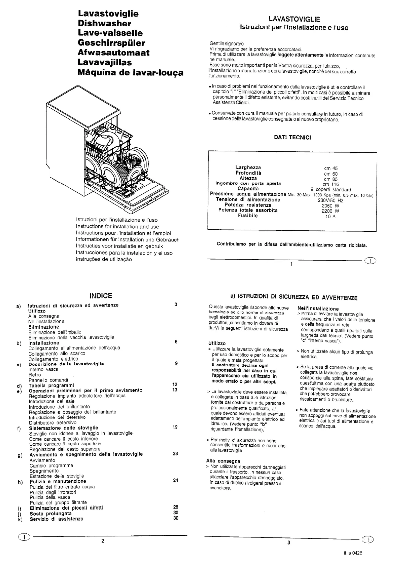 Page n°1 - Manuel utilisateur Candy A 76/2