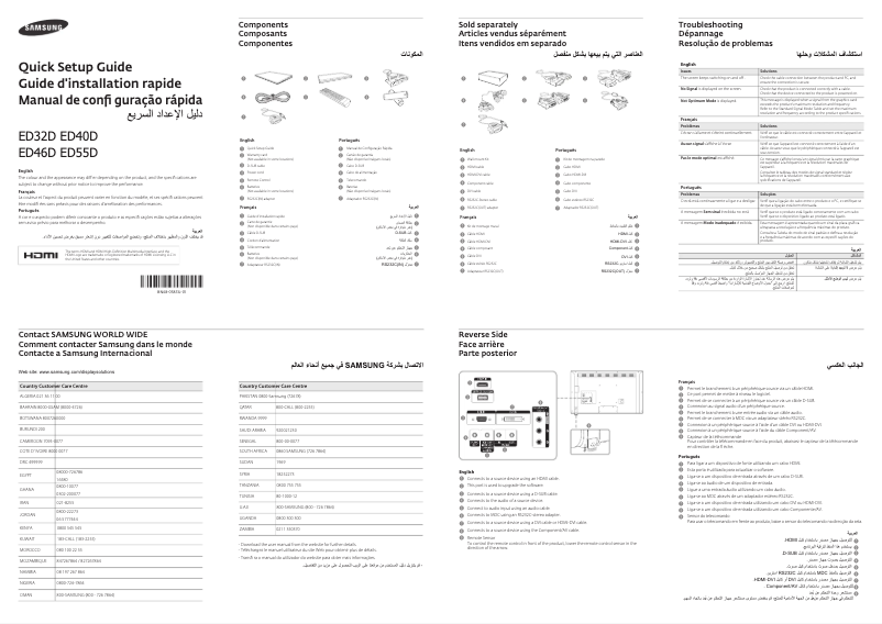 Image de la première page du manuel de l'appareil ED46D