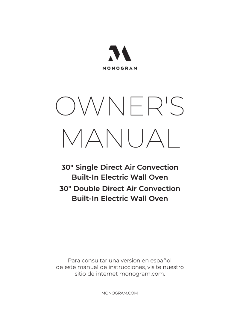 Página 1 del manual Manual de uso y mantenimiento Monogram ZTD90DSSNSS