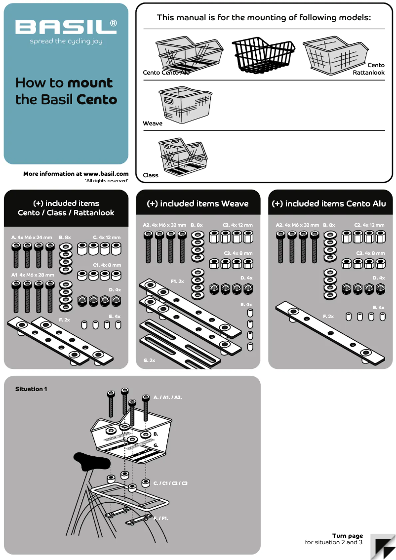 Page 1 de la notice Manuel utilisateur Basil Cento