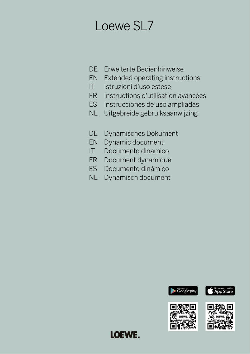 Page n°1 - Manuel utilisateur Loewe We. SEE