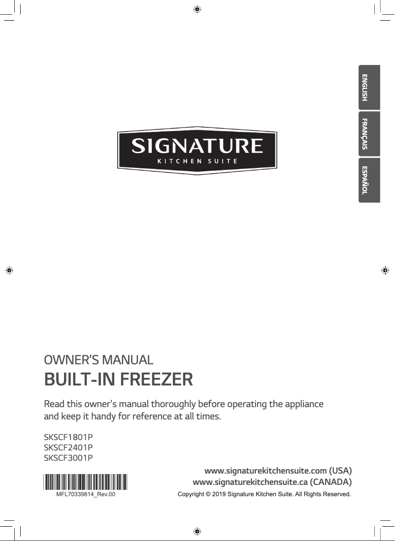 Page n°1 - Manuel utilisateur Signature SKSCF1801P