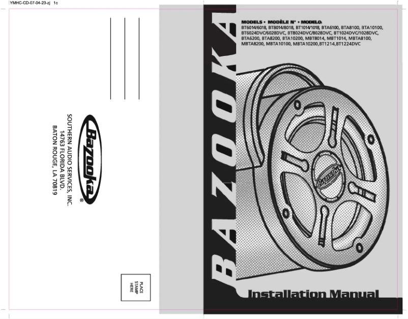 Page n°1 - Manuel utilisateur Bazooka BT8024DVC