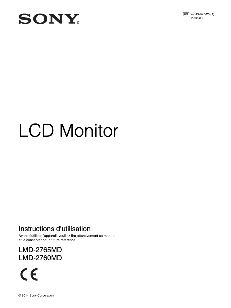 Page 1 de la notice Manuel utilisateur Sony LMD-2760MD