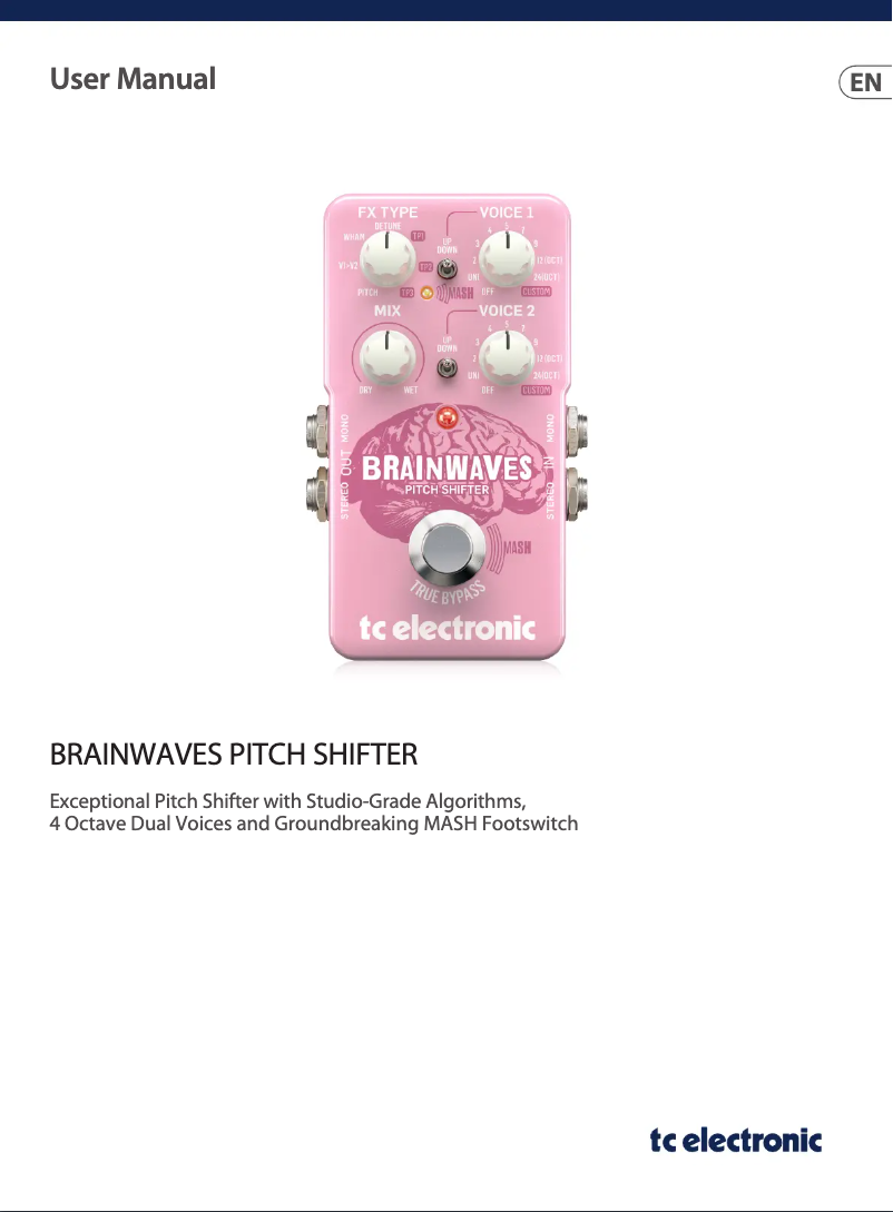 Page n°1 - Manuel utilisateur TC Electronic Brainwaves Pitch Shifter