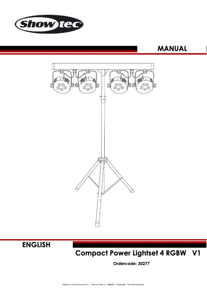 Page n°1 - Manuel utilisateur Showtec Compact Power Light Set 4 RGBW