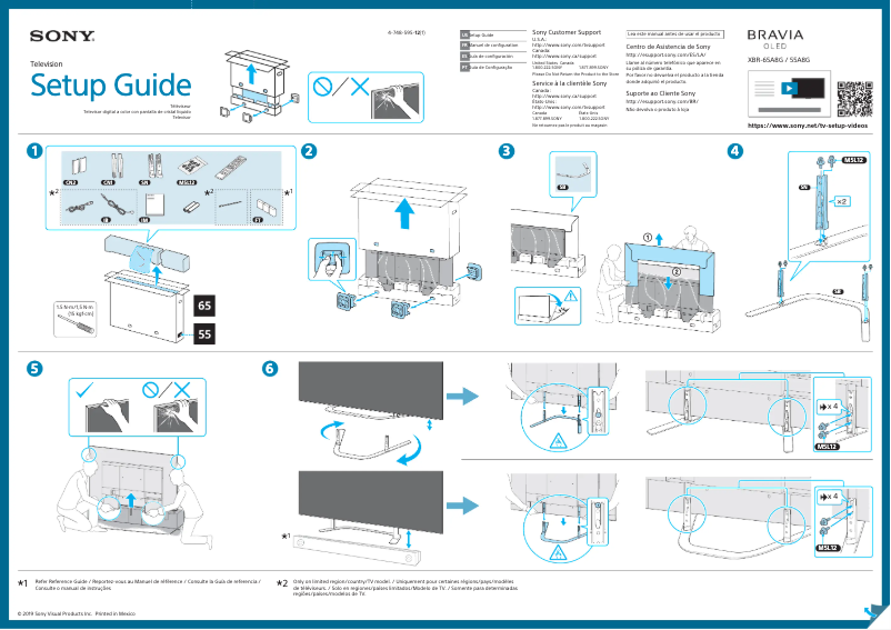 Page n°1 - Guide d'installation Sony Bravia Oled XBR-55A8G