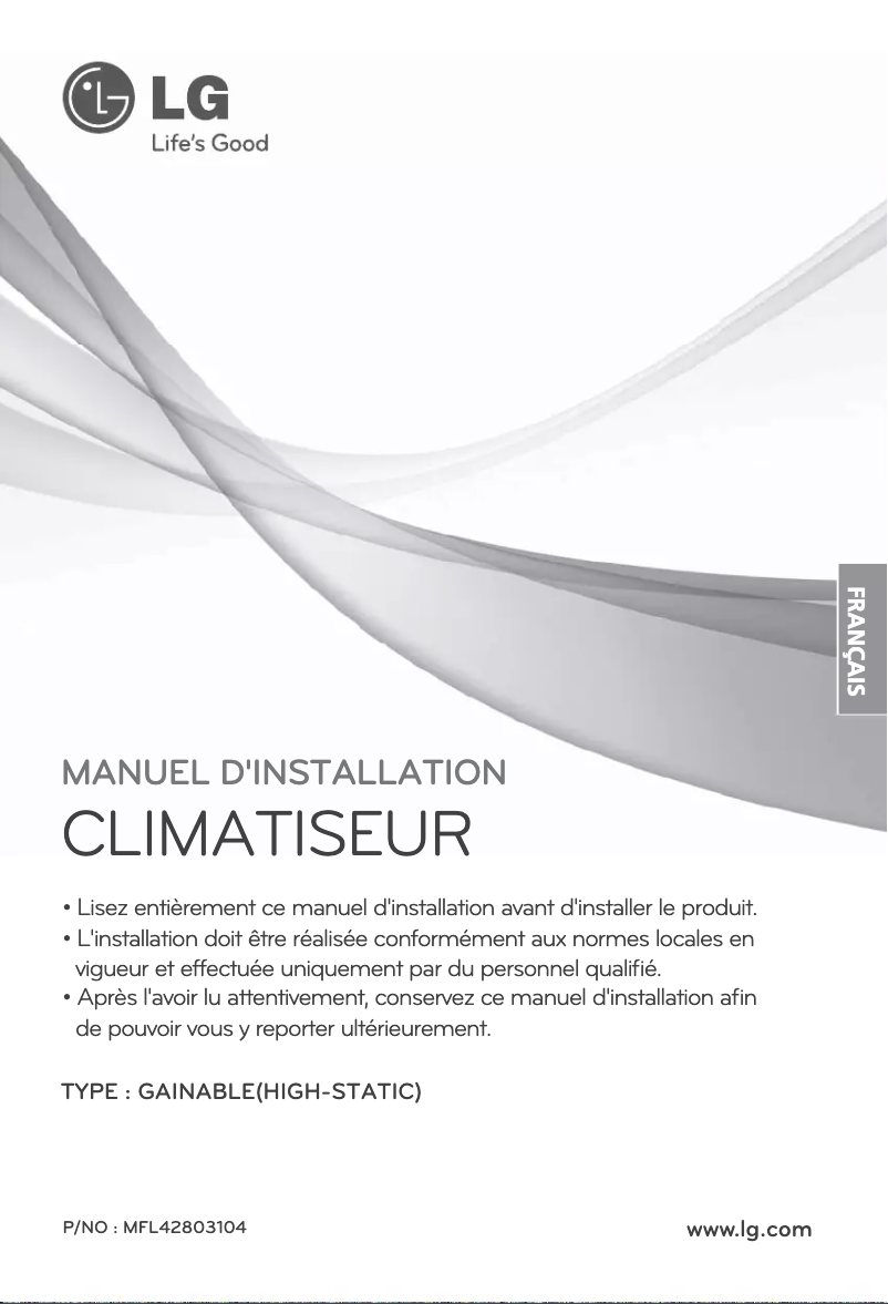 Page n°1 - Guide d'installation LG ARNU36GBGA2