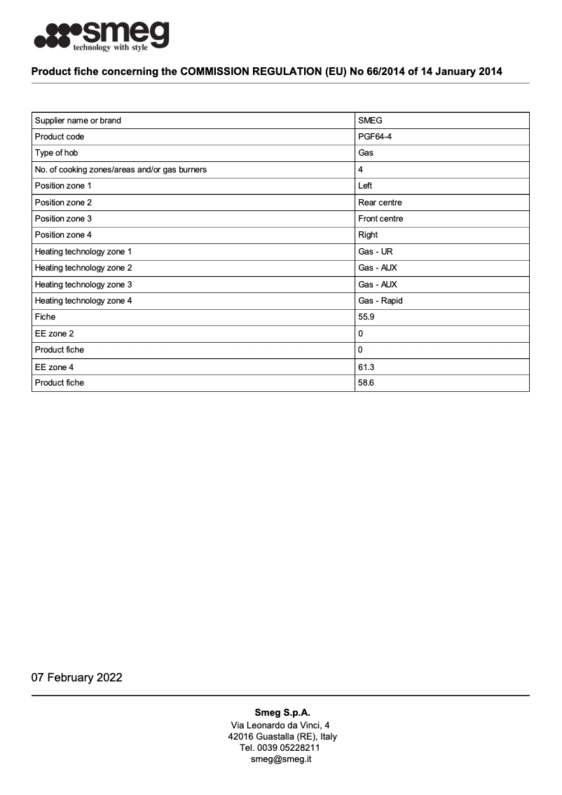 Image de la première page du manuel de l'appareil PGF64-4
