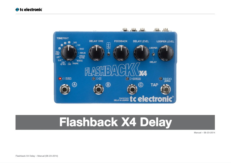 Page n°1 - Manuel utilisateur TC Electronic Delay X4 Delay