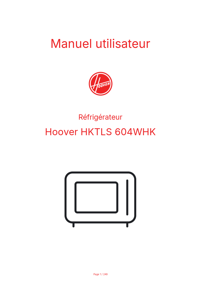 Image de la première page du manuel de l'appareil HKTLS 604WHK