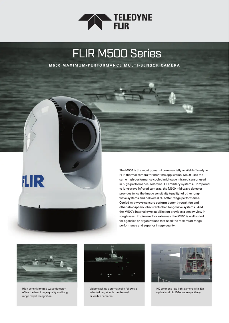 Page 1 de la notice Fiche technique FLIR M500