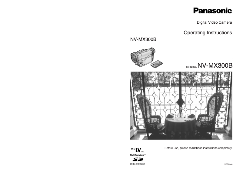 Page 1 de la notice Manuel utilisateur Panasonic NV-MX300B