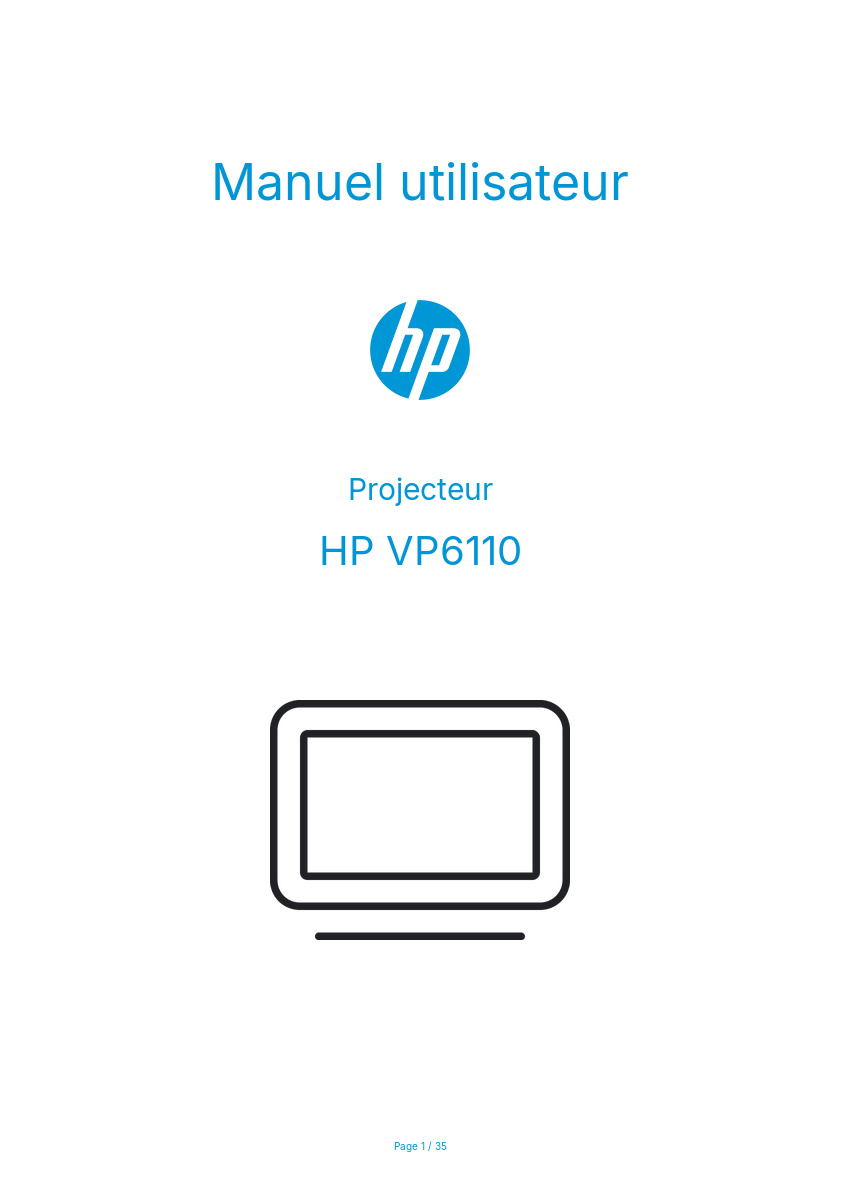 Image de la première page du manuel de l'appareil VP6110