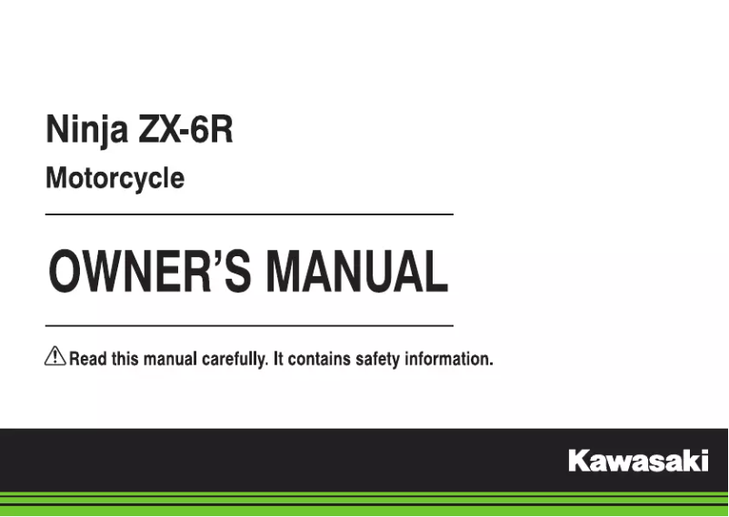 Page 1 de la notice Manuel utilisateur Kawasaki Ninja ZX-6R ABS KRT Edition (2018)