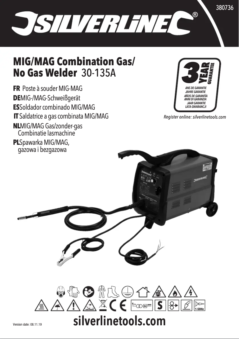 Page 1 de la notice Manuel utilisateur Silverline 380736