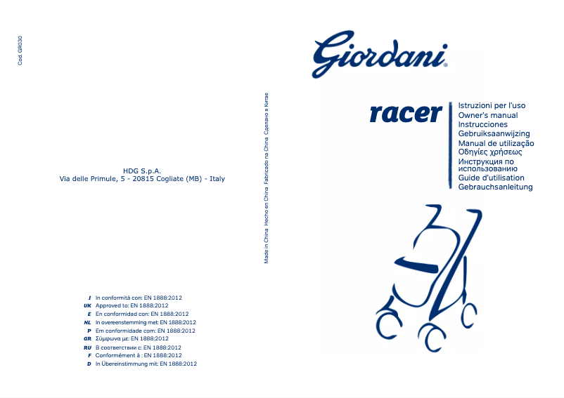 Page n°1 - Manuel utilisateur Giordani Racer