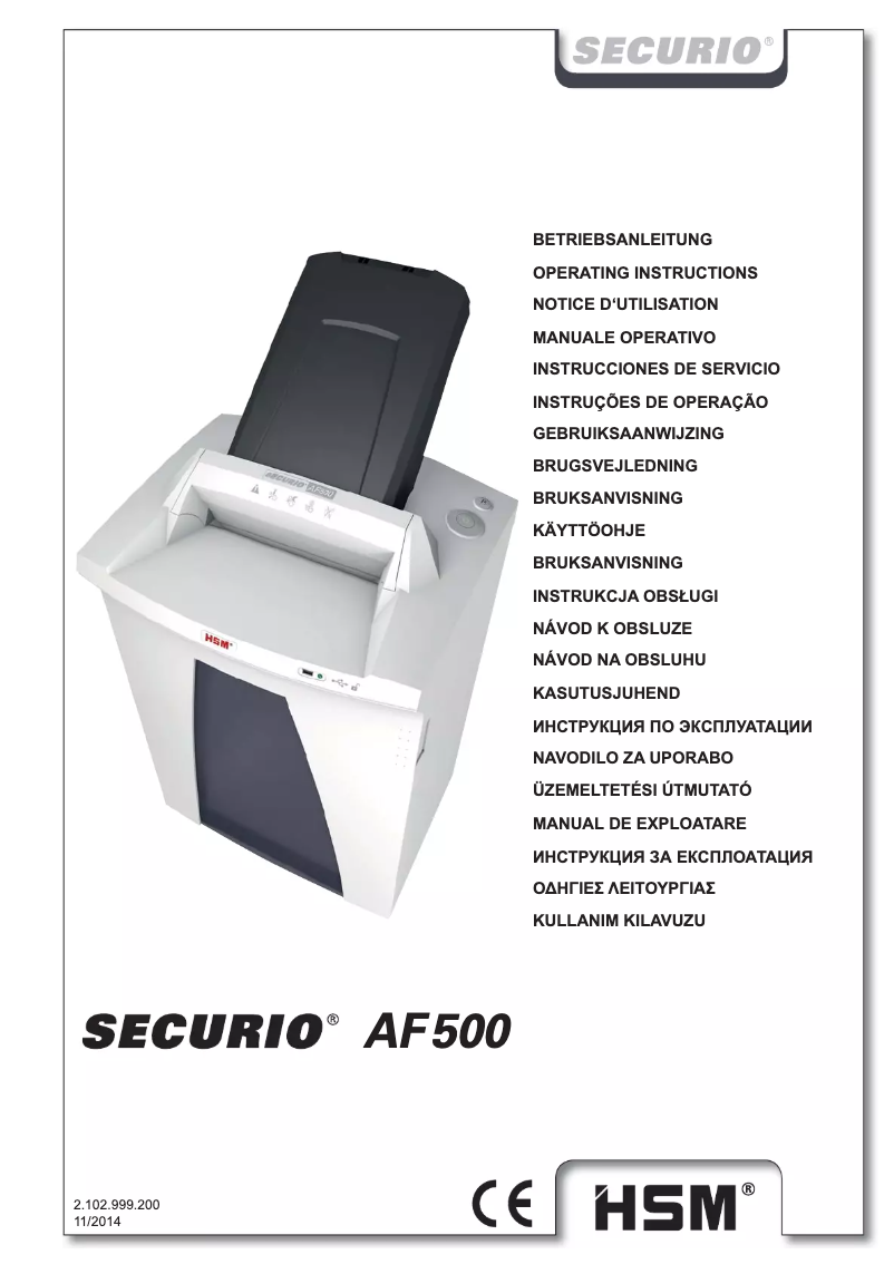 Page n°1 - Manuel utilisateur HSM Securio AF500 1.9 x 15mm