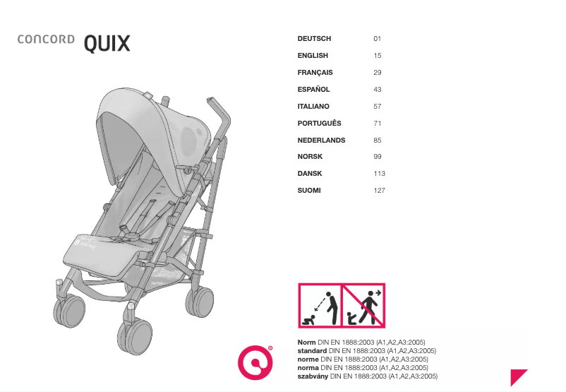 Page 1 de la notice Manuel utilisateur Concord Quix