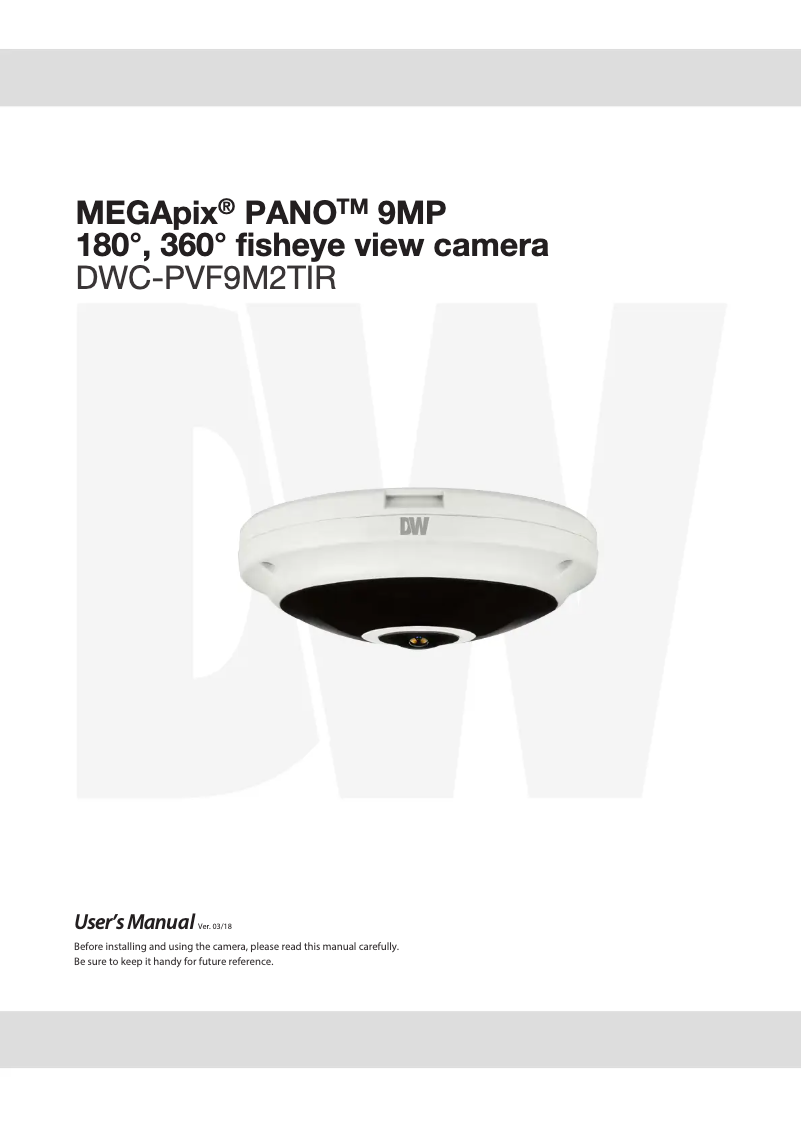 Page 1 de la notice Manuel utilisateur Digital Watchdog MegaPix Pano DWC-PVF9M2TIR