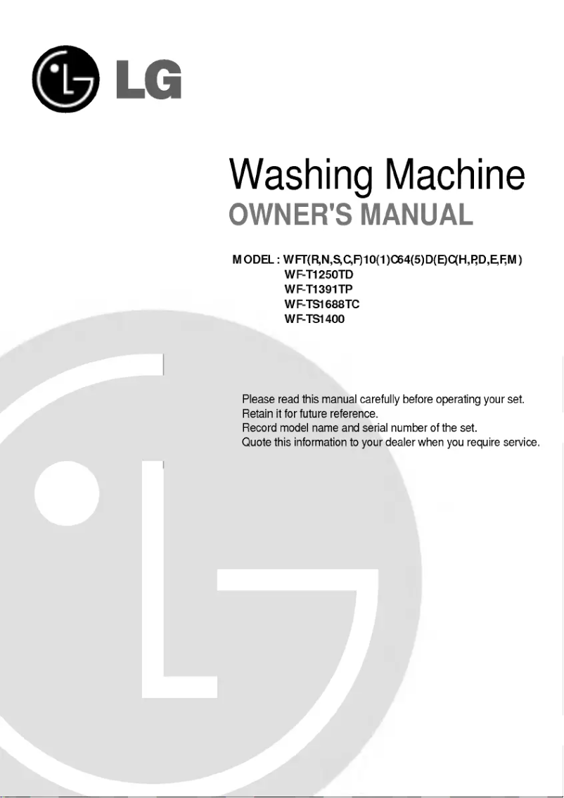 Page n°1 - Manuel utilisateur LG WF-TS1400