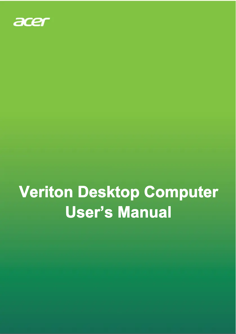 Page n°1 - Manuel utilisateur Acer Veriton X4