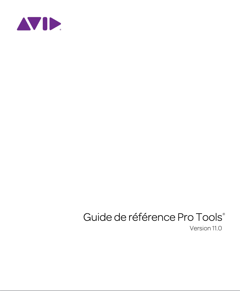 Page 1 de la notice Manuel utilisateur Avid Pro Tools 11.0