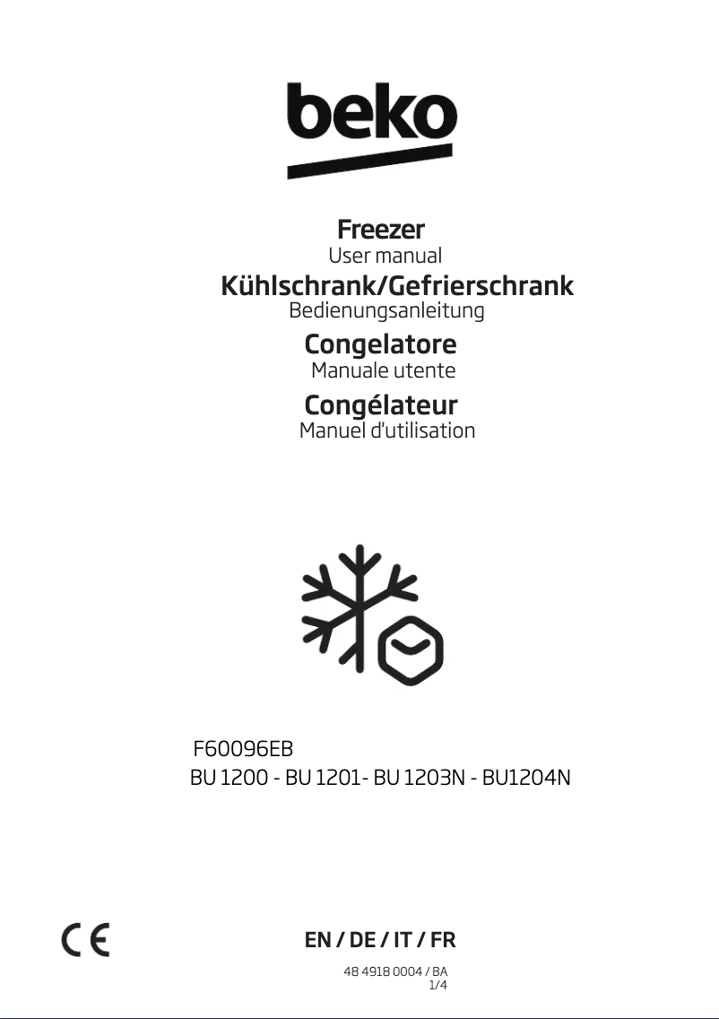 Page n°1 - Manuel utilisateur Beko BU1204N
