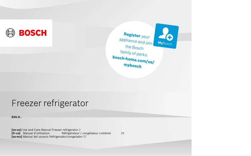 Page n°1 - Guide d'installation Bosch B36FD10ENS