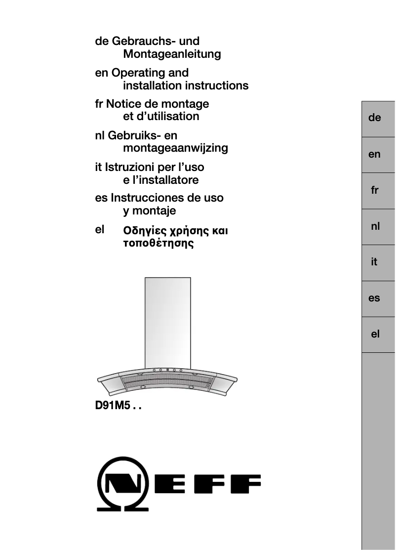 Page 1 de la notice Manuel utilisateur Neff D91M5N0