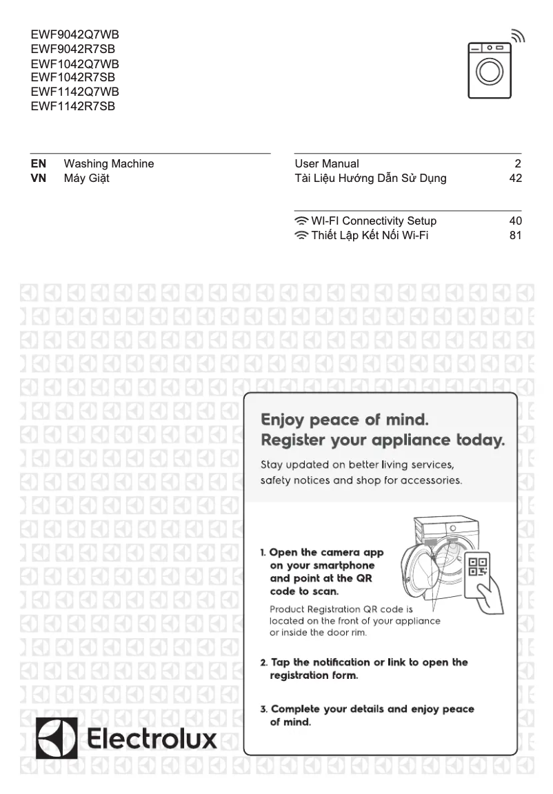 Page 1 de la notice Manuel utilisateur Electrolux EWF1142R7SB
