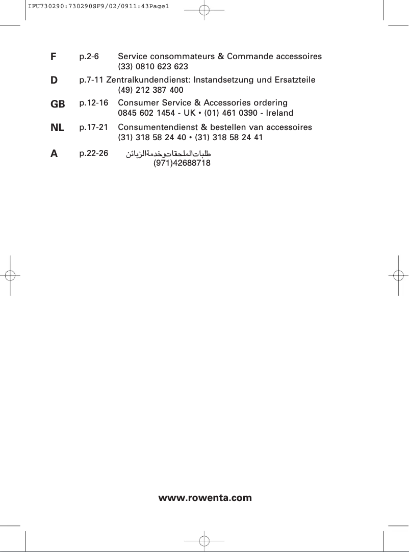 Page 1 de la notice Manuel utilisateur Rowenta Silence Force RO4540